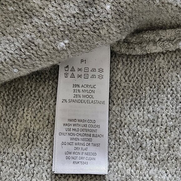 Cynthia Rowley Sweater Womens L Gray LS Shawl Collar Cottagecore Wool Blend Soft - Picture 10 of 12